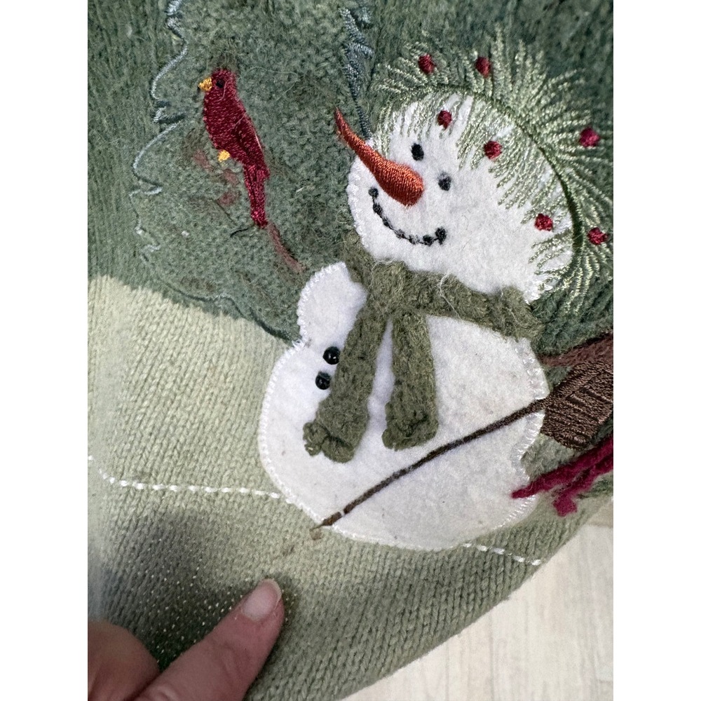 Grannycore Cottagecore Christmas Cardigan Women PS Snowman Embroidered Sweater - Picture 4 of 7